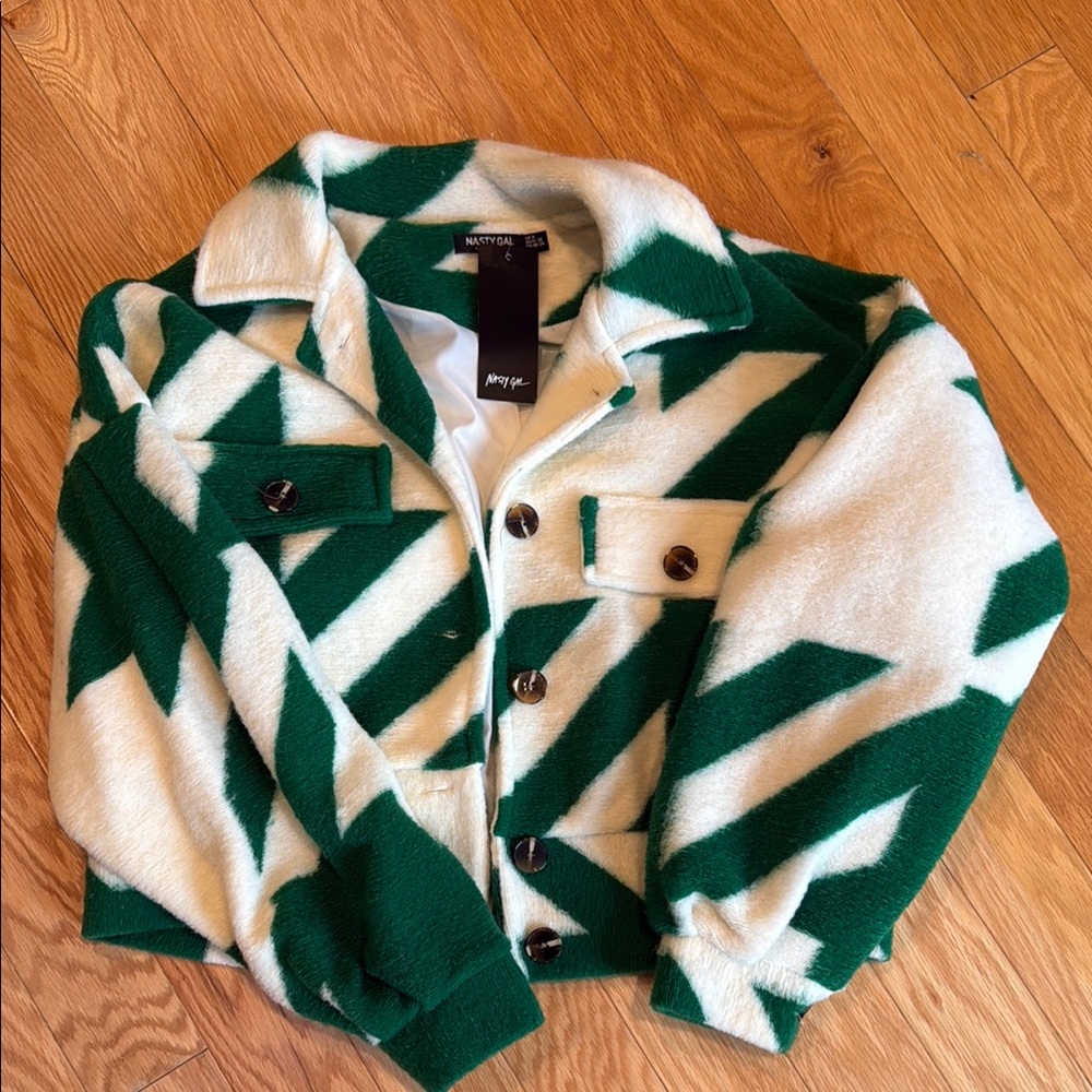 Green and White Chevron Jacket